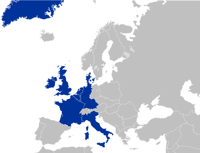 Nell’immagine i Paesi aderenti alla Comunità europea nel 1979, data dell'entrata in funzione dello SME.